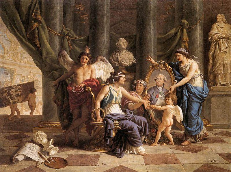 Louis Jean Francois Lagrenee Allegory on the Installation of the Museum in the Grande Galerie of the Louvre china oil painting image